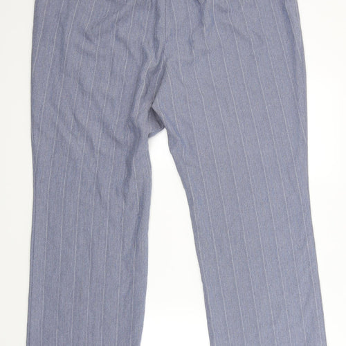 Marks & Spencer Womens Blue Striped  Trousers  Size 22 L29 in