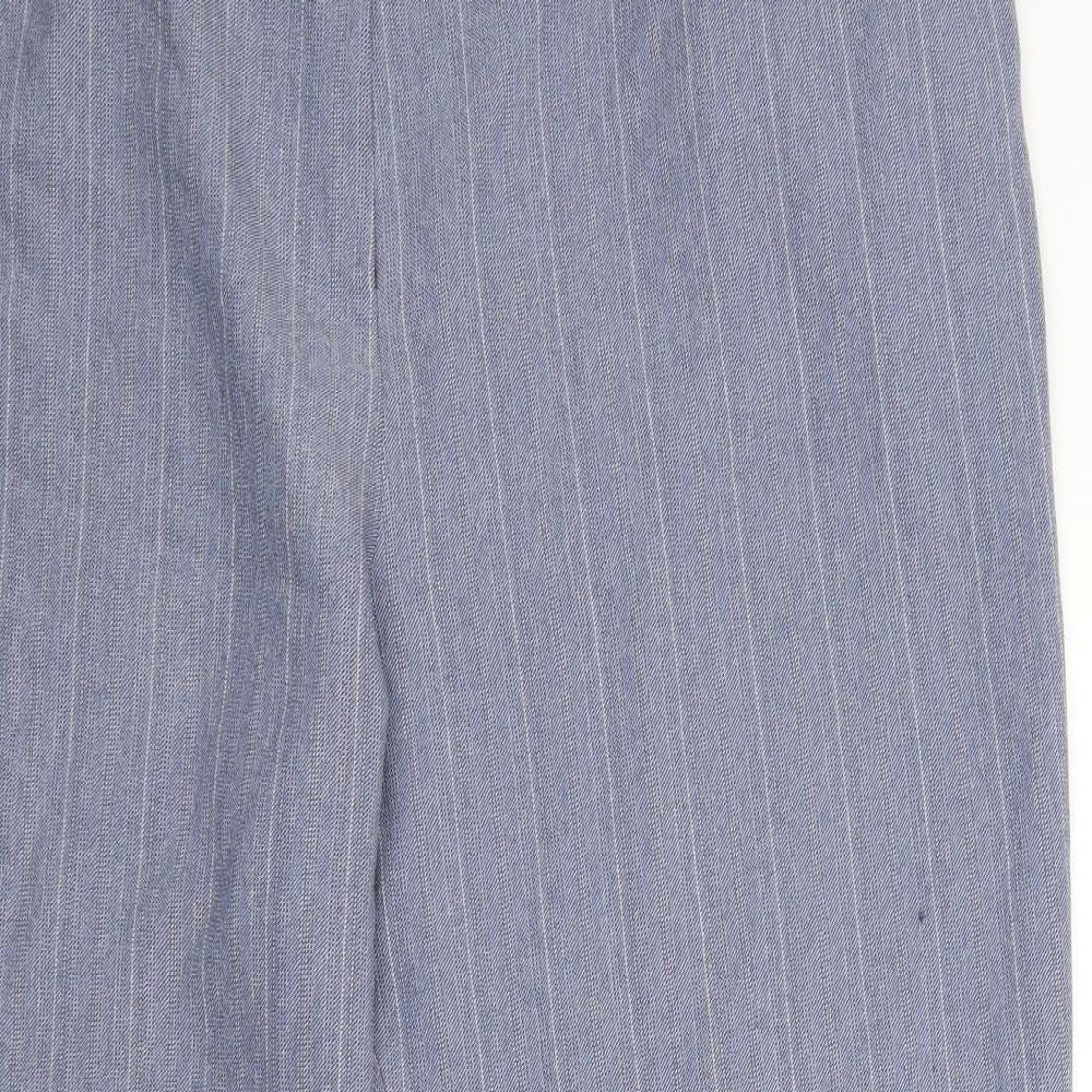 Marks & Spencer Womens Blue Striped  Trousers  Size 22 L29 in