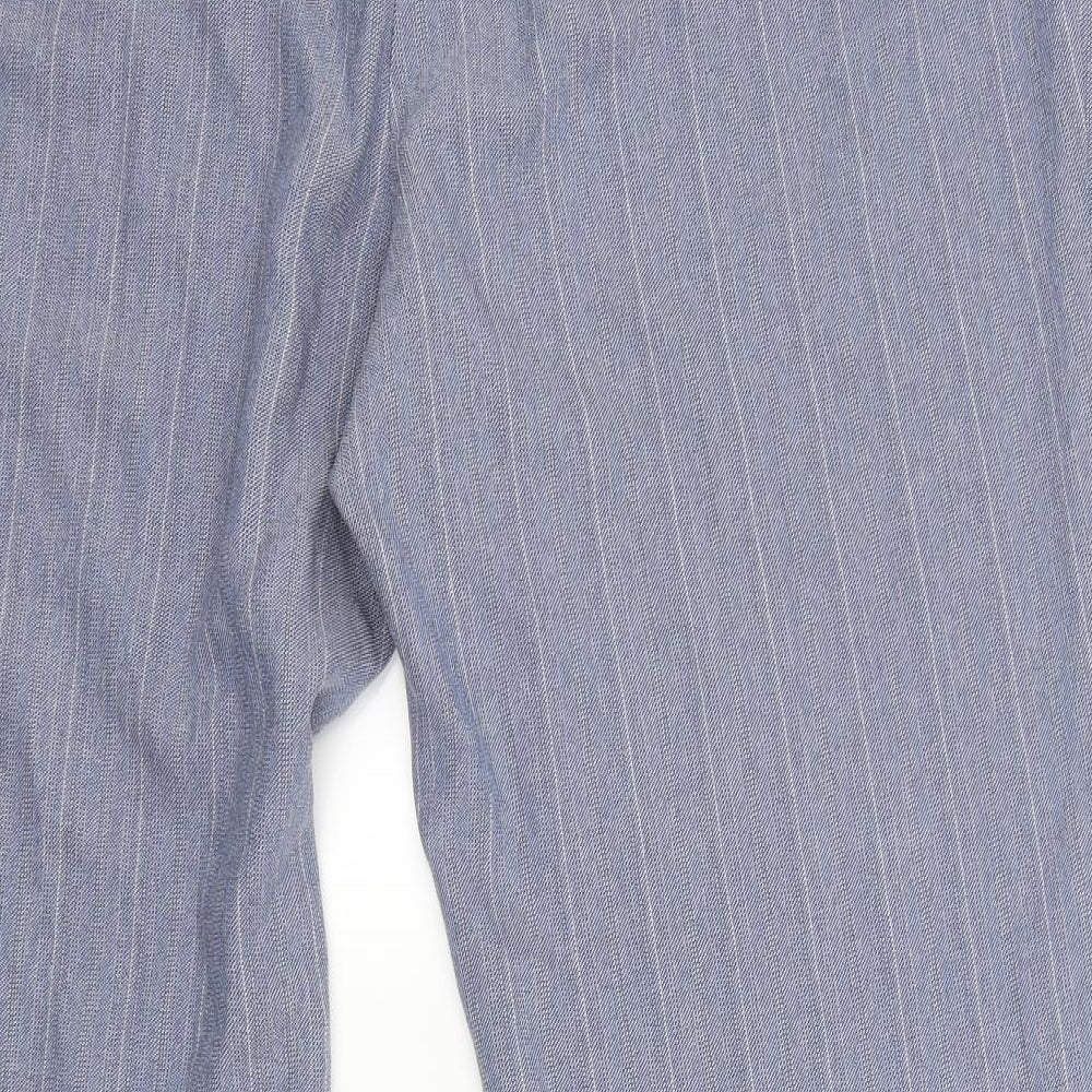 Marks & Spencer Womens Blue Striped  Trousers  Size 22 L29 in