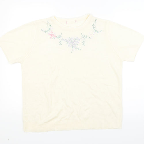 Bonmarche Womens Beige Floral  Pullover Jumper Size M