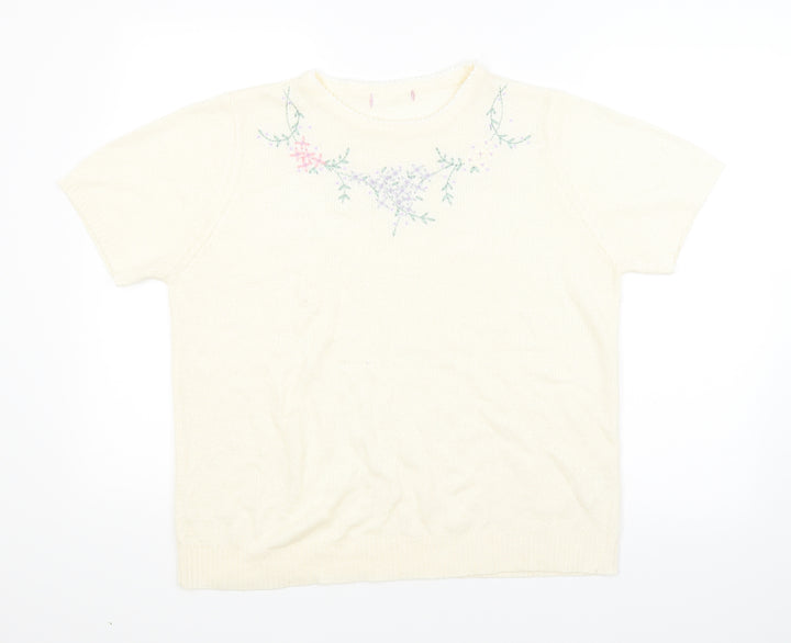 Bonmarche Womens Beige Floral Pullover Jumper Size M