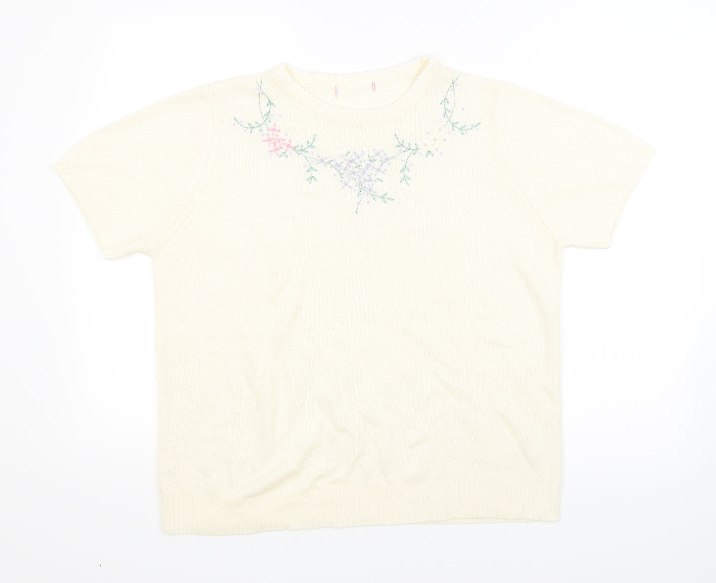 Bonmarche Womens Beige Floral  Pullover Jumper Size M