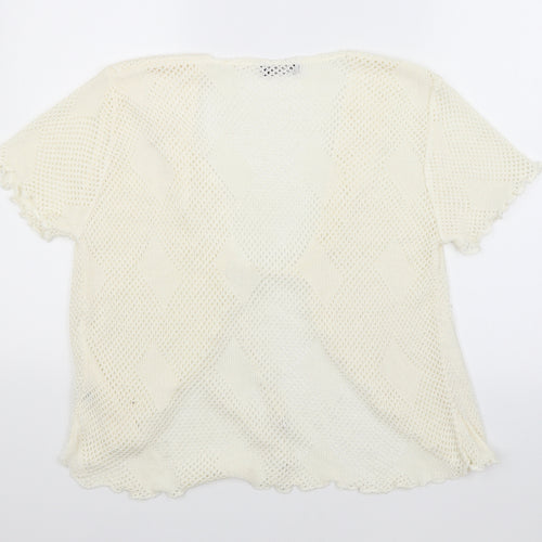 CHIC Womens Beige   Cardigan Jumper Size 4  - Tie Up Front