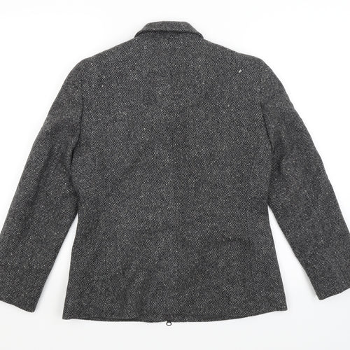 Eddy Taylor Woman Womens Grey Herringbone  Jacket Blazer Size 10