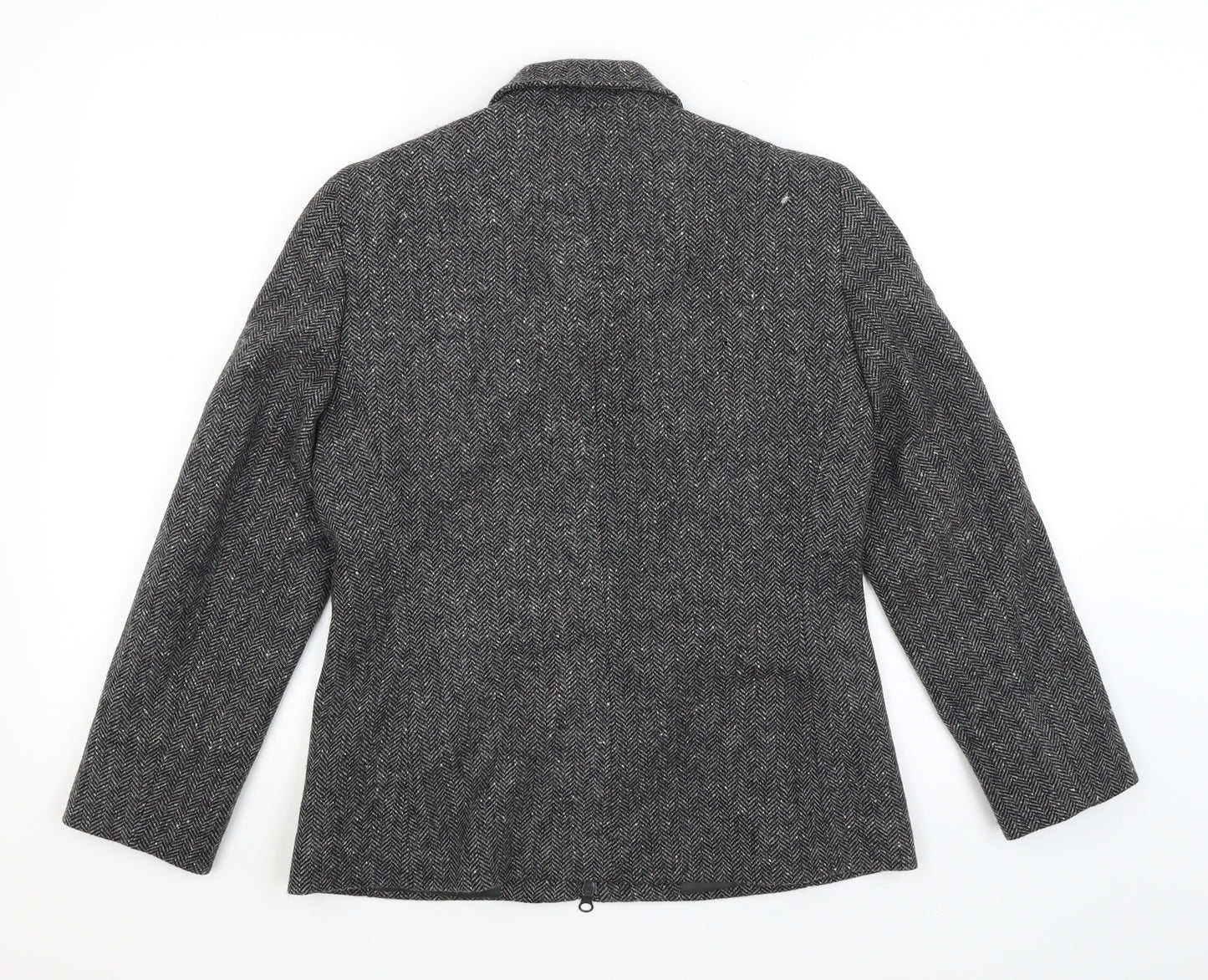 Eddy Taylor Woman Womens Grey Herringbone  Jacket Blazer Size 10