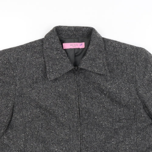 Eddy Taylor Woman Womens Grey Herringbone  Jacket Blazer Size 10