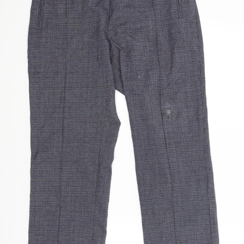 Marks & Spencer Womens Blue Check  Trousers  Size 14 L25 in