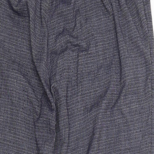 Marks & Spencer Womens Blue Check  Trousers  Size 14 L25 in