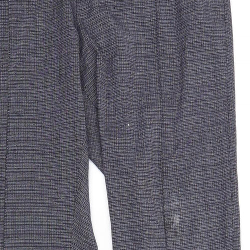 Marks & Spencer Womens Blue Check  Trousers  Size 14 L25 in