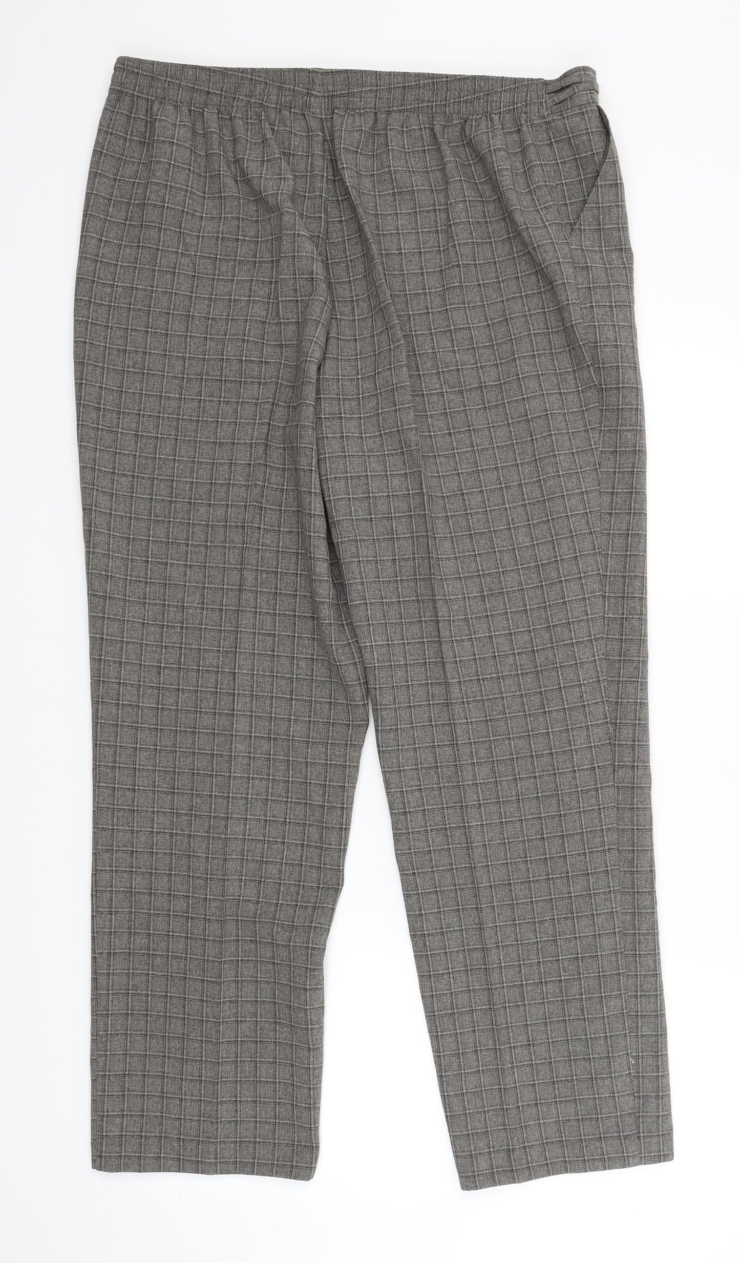 Marks & Spencer Womens Grey Check  Trousers  Size 16 L27.5 in