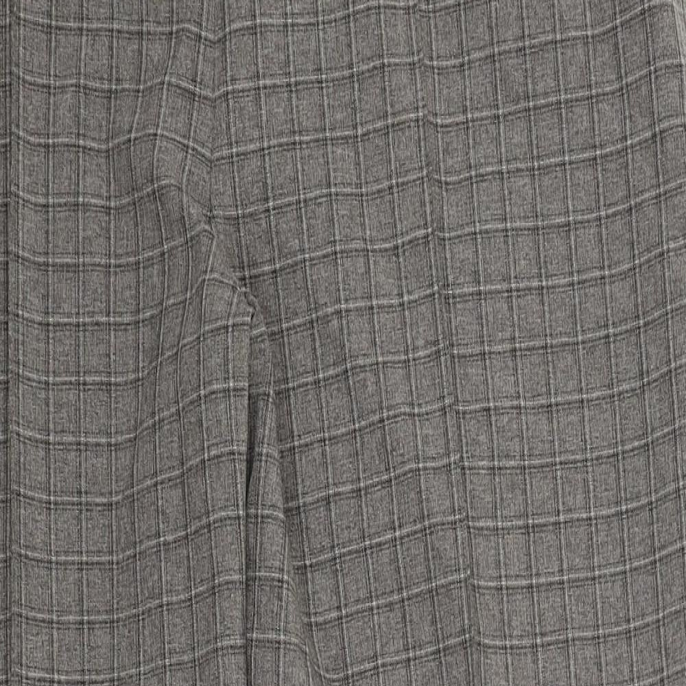 Marks & Spencer Womens Grey Check  Trousers  Size 16 L27.5 in