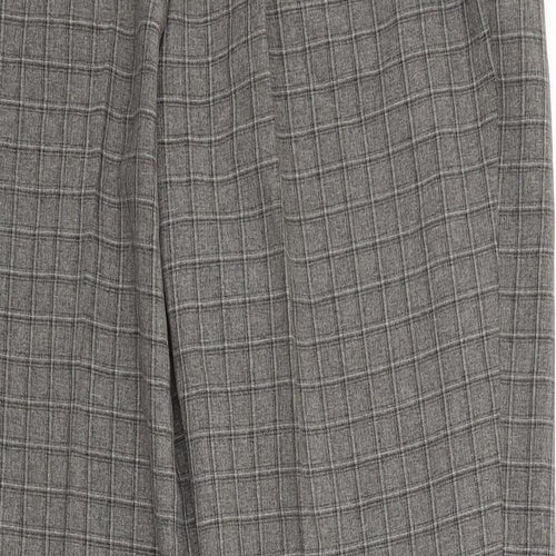 Marks & Spencer Womens Grey Check  Trousers  Size 16 L27.5 in