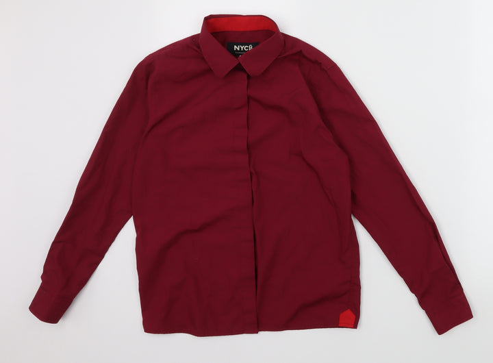 NYC GB Boys Red Basic Button-Up Size 12 Years