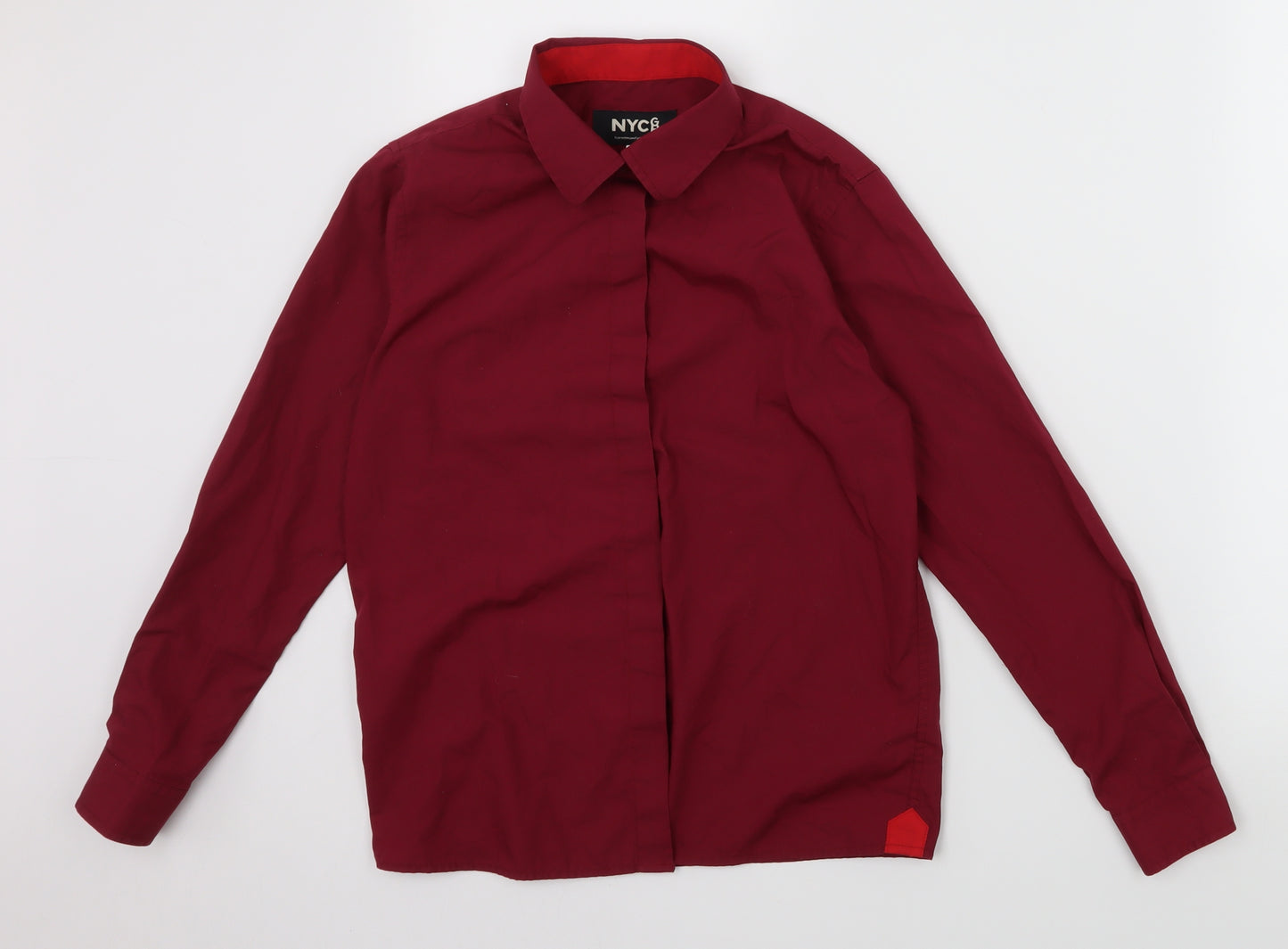 NYC GB Boys Red   Basic Button-Up Size 12 Years