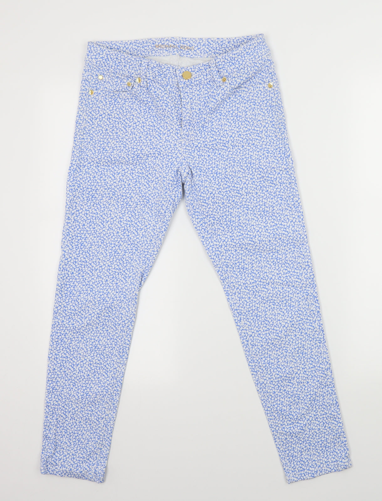 Michael Kors Womens Blue Floral  Straight Jeans Size 6 L32 in