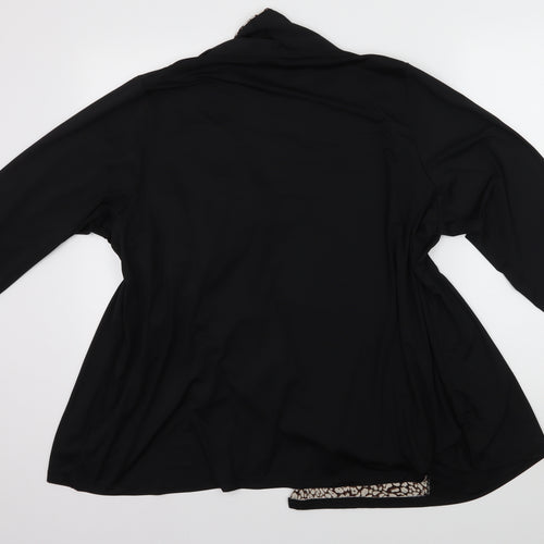 Joanna Hope Womens Black Animal Print  Cardigan Jumper Size M
