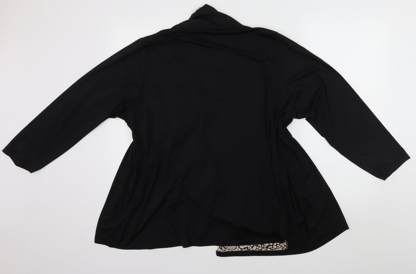 Joanna Hope Womens Black Animal Print  Cardigan Jumper Size M
