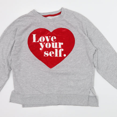 Time To Dream Girls Grey Solid  Top Pyjama Top Size 8-9 Years  - Love