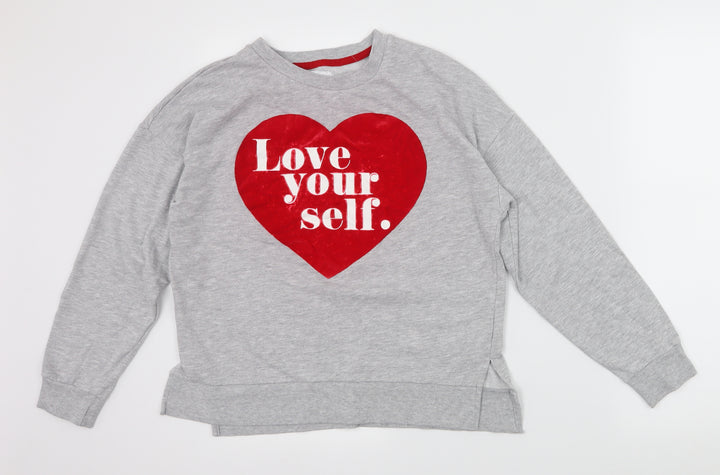 Time To Dream Girls Grey Solid Top Pyjama Top Size 8-9 Years - Love