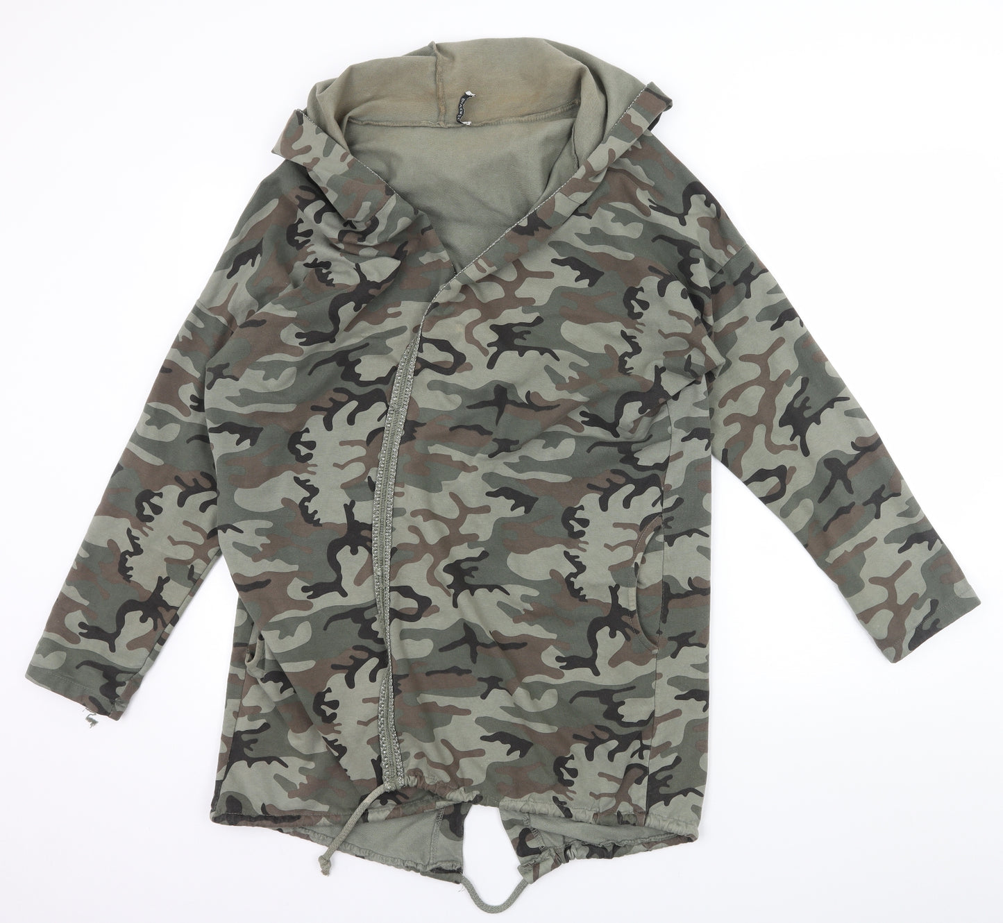 Diverse Womens Green Camouflage  Cape Jumper Size L