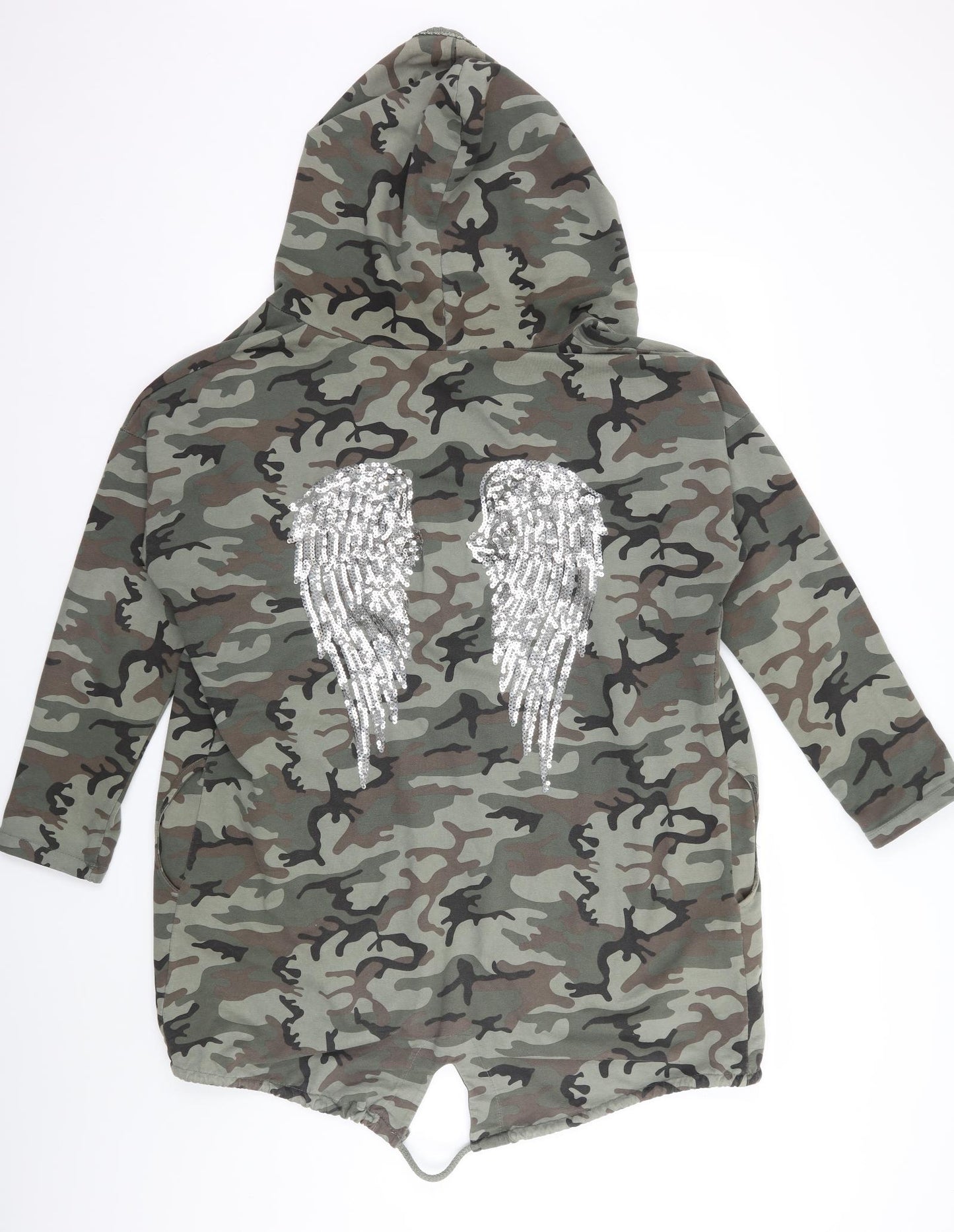 Diverse Womens Green Camouflage  Cape Jumper Size L