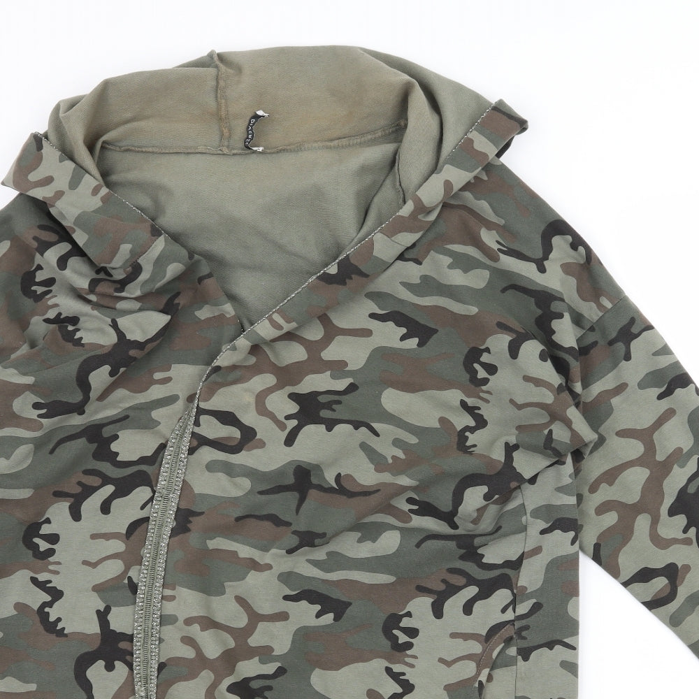 Diverse Womens Green Camouflage  Cape Jumper Size L