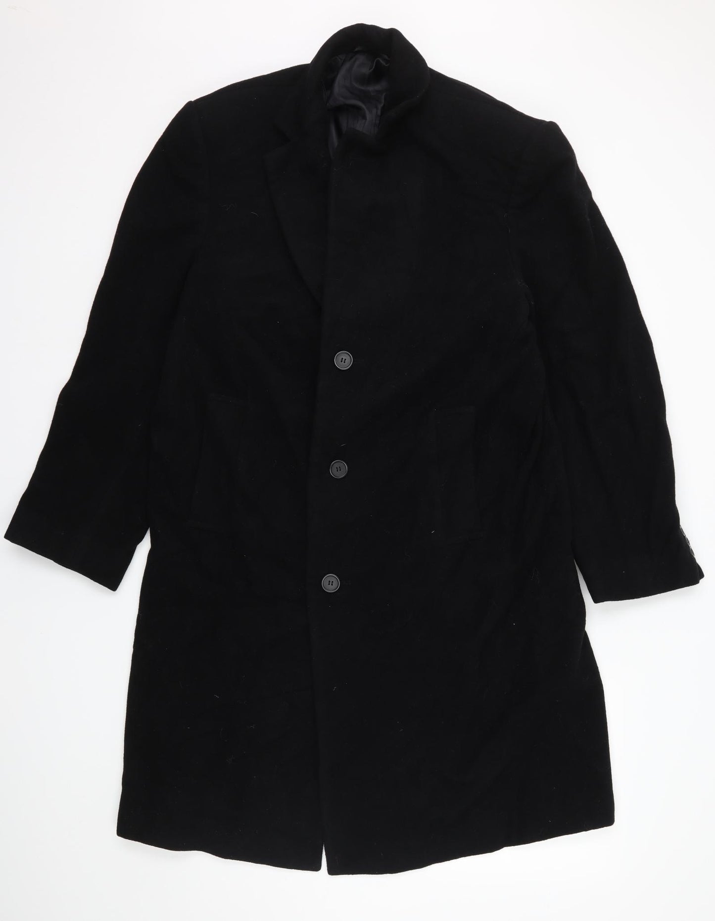 Aldon Mens Black   Overcoat Coat Size L