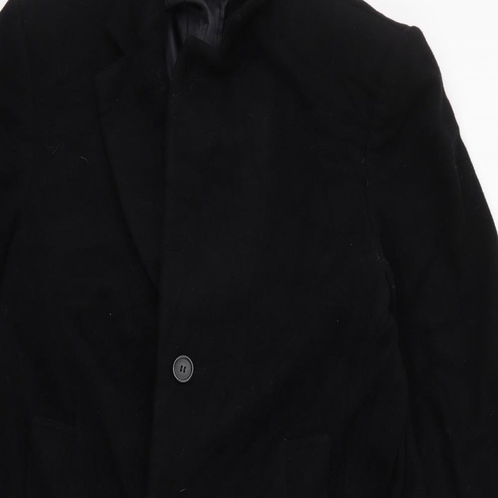 Aldon Mens Black   Overcoat Coat Size L