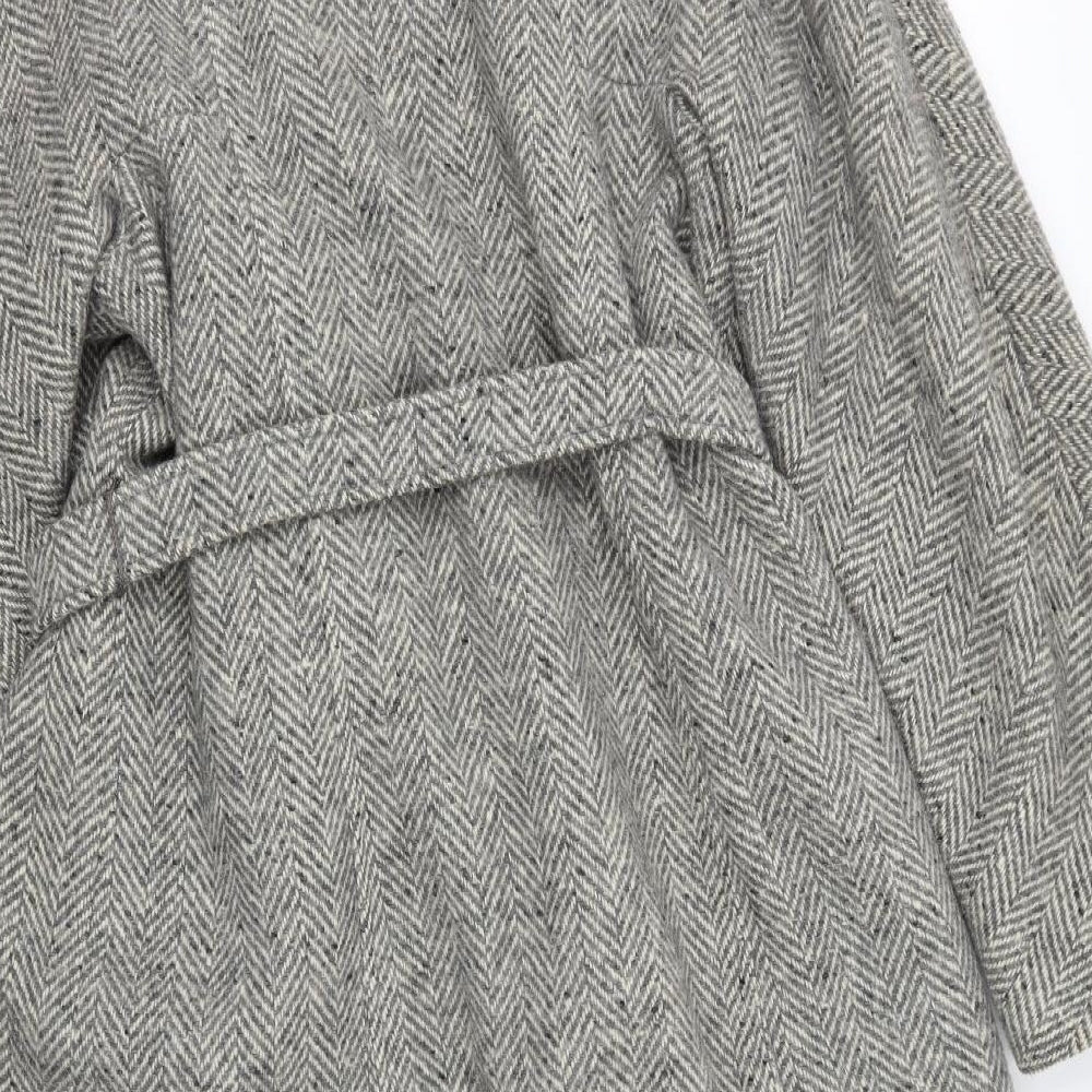 Bickler Womens Beige Herringbone  Overcoat Coat Size 16