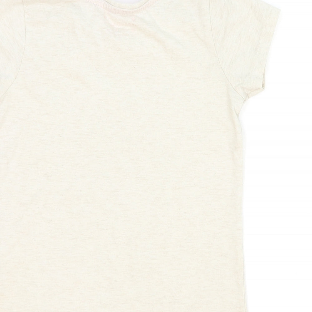 Primark Girls Beige Floral Jersey Basic T-Shirt Size 6-7 Years