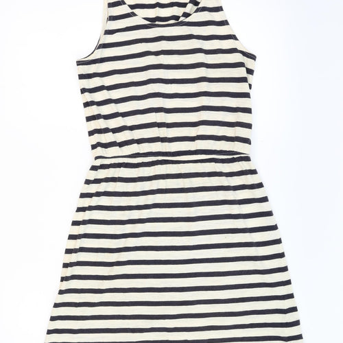H&M Womens Beige Striped  Fit & Flare  Size XS