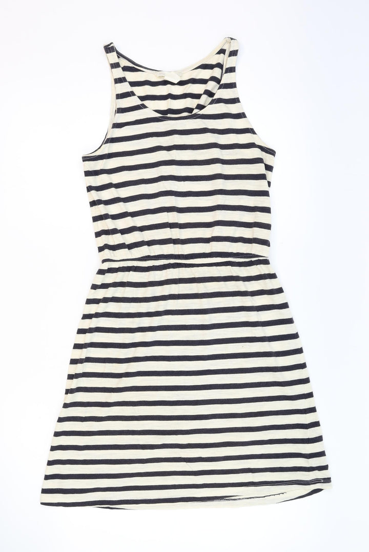 H&M Womens Beige Striped  Fit & Flare  Size XS