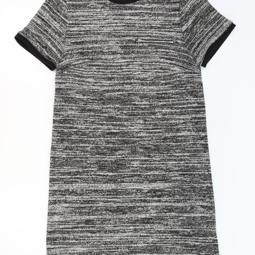 New Look Womens Grey Striped  Slip Dress  Size 8