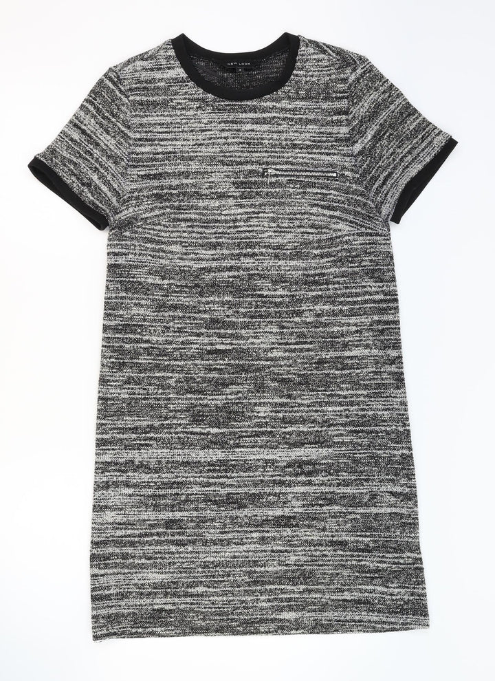 New Look Womens Grey Striped  Slip Dress  Size 8
