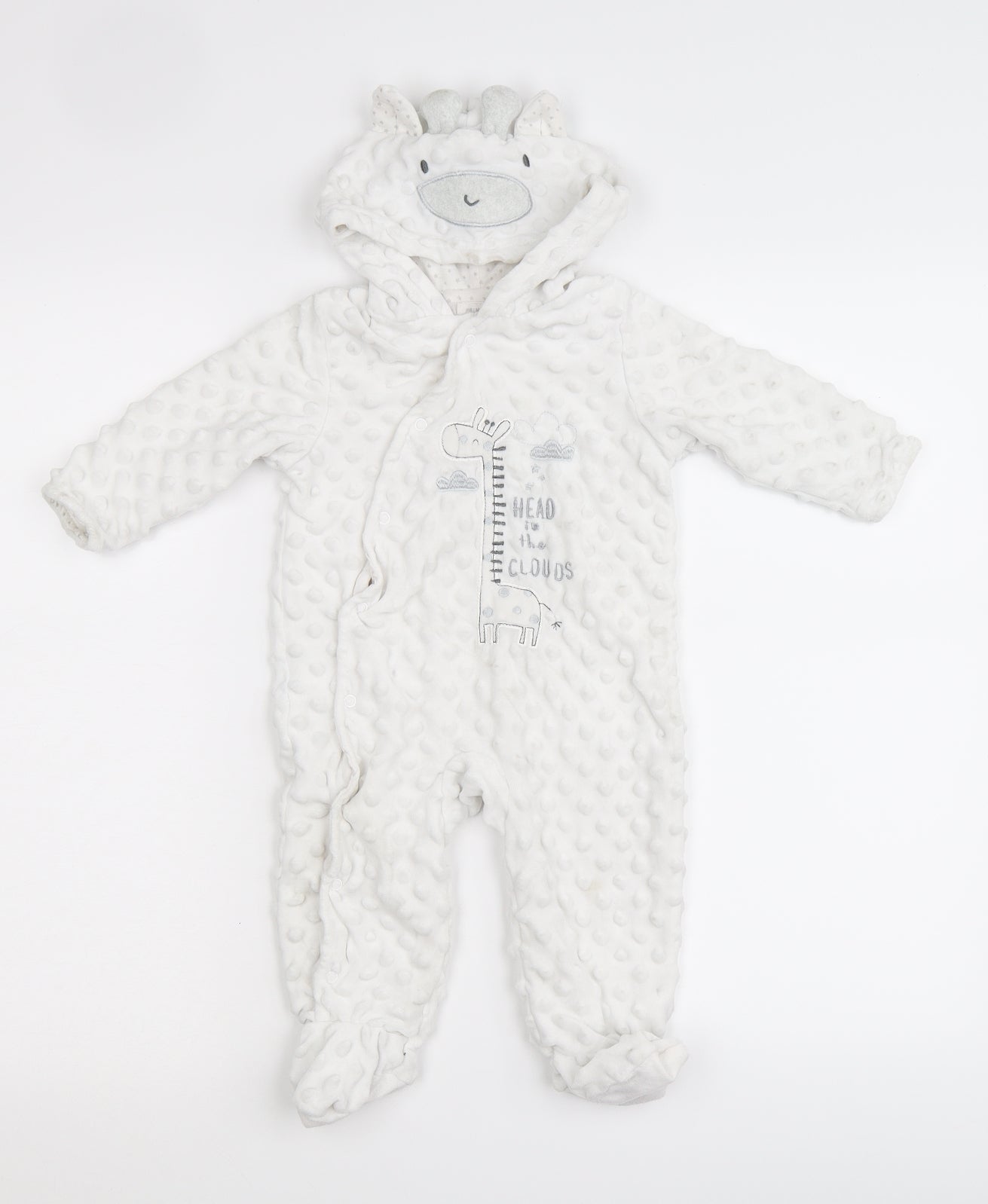 Primark Baby White  Fleece Romper One-Piece Size 6-9 Months