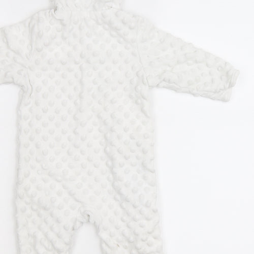 Primark Baby White  Fleece Romper One-Piece Size 6-9 Months
