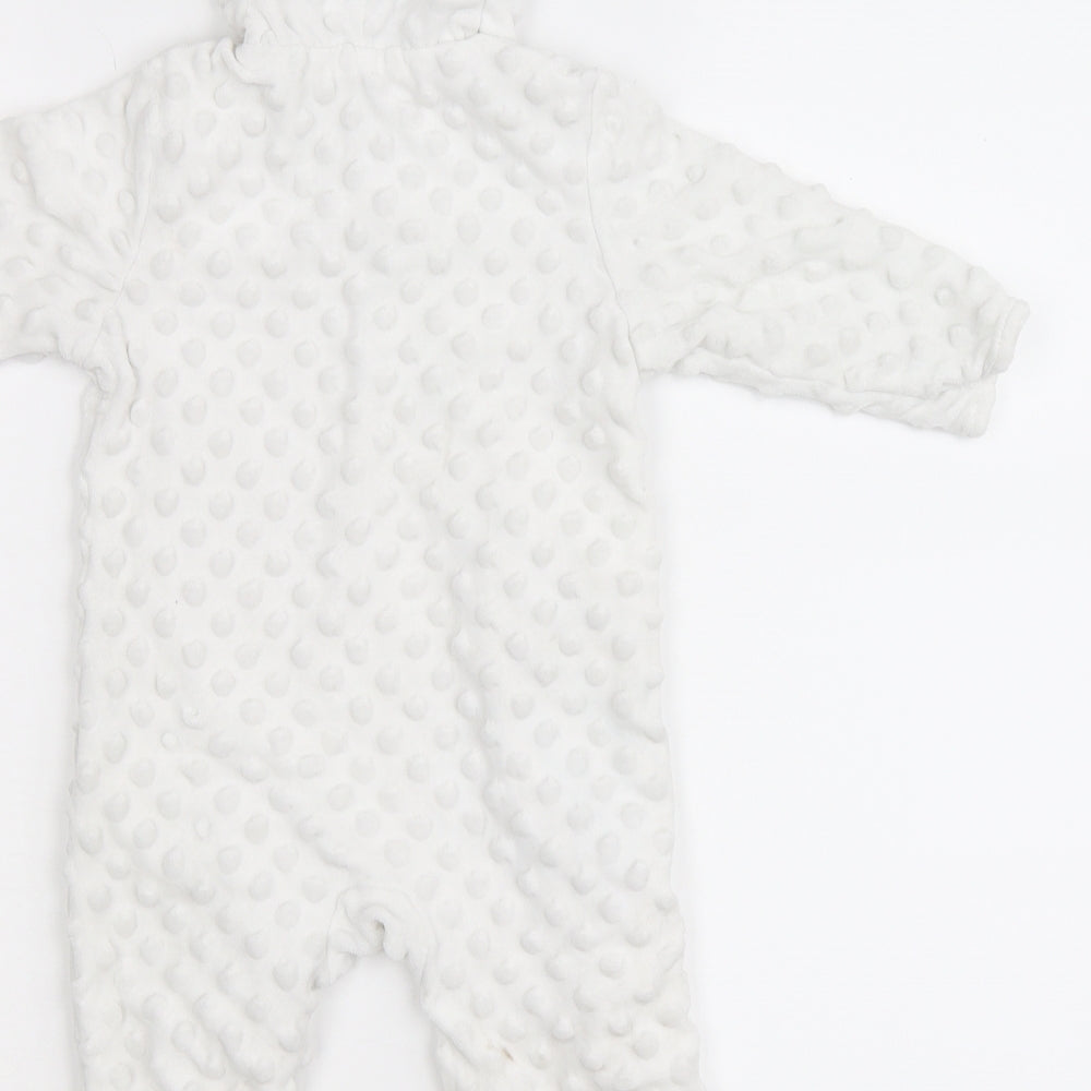 Primark Baby White  Fleece Romper One-Piece Size 6-9 Months