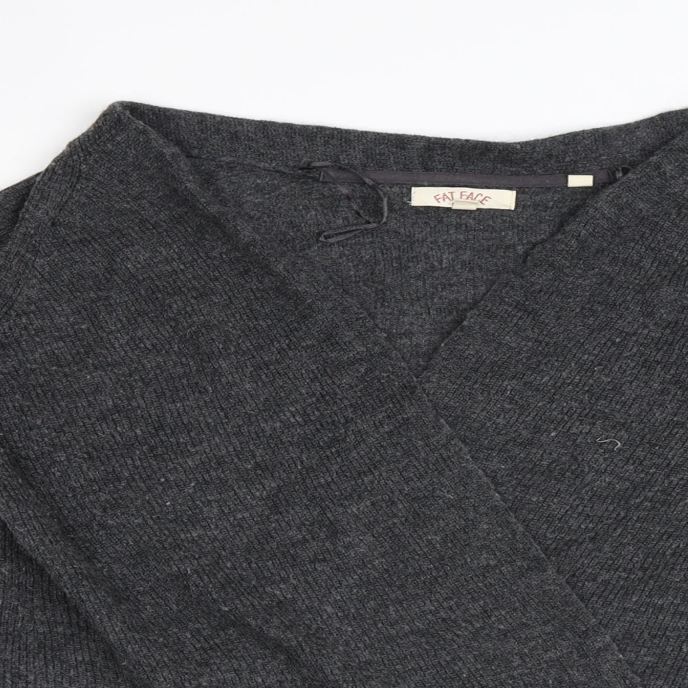 Fat Face Womens Grey  Knit Cardigan Jumper Size 12