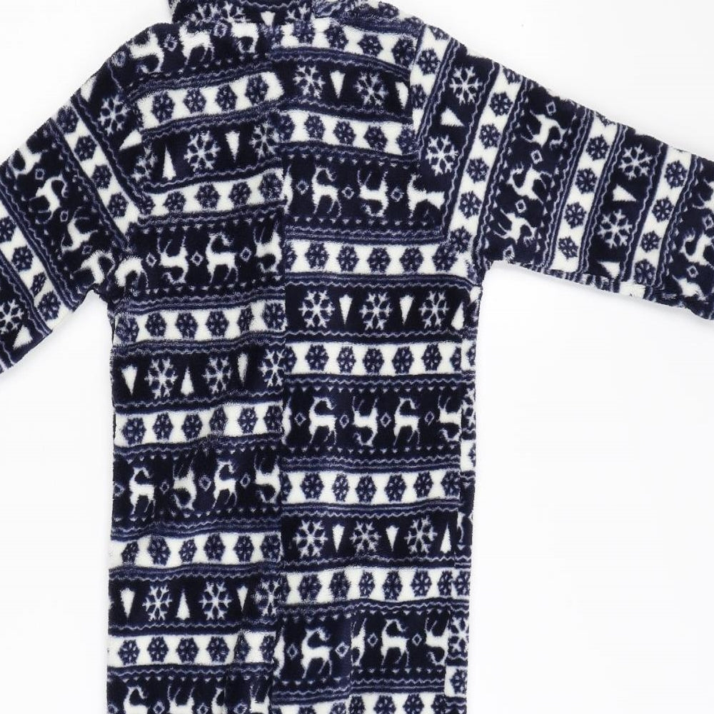 Matalan Boys Blue Animal Print Fleece  Bodysuit Size 3-4 Years