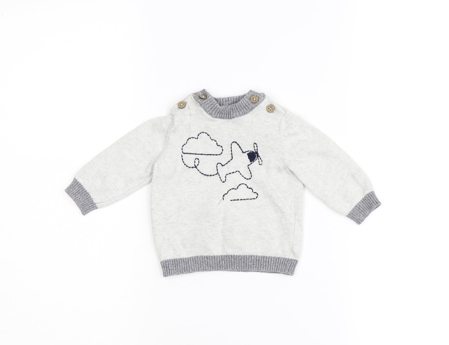 TU Baby Grey  Flannel Pullover Casual Size 0-3 Months