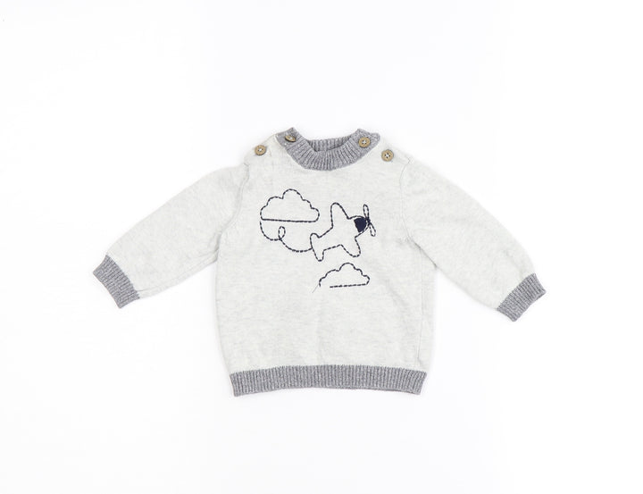 TU Baby Grey  Flannel Pullover Casual Size 0-3 Months
