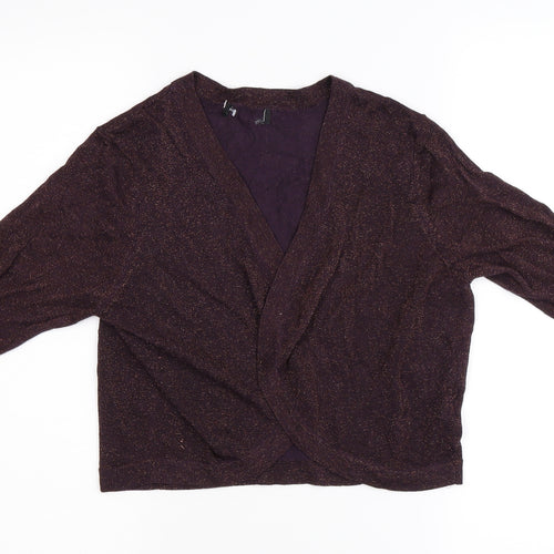 Preworn Womens Purple  Knit Basic Blouse Size S  - Bolero Style