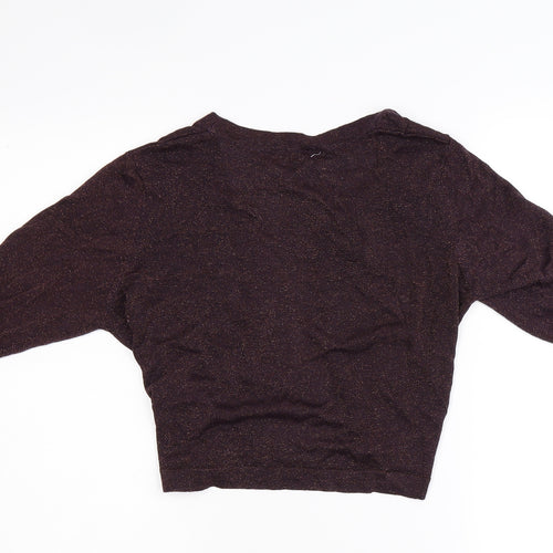 Preworn Womens Purple  Knit Basic Blouse Size S  - Bolero Style