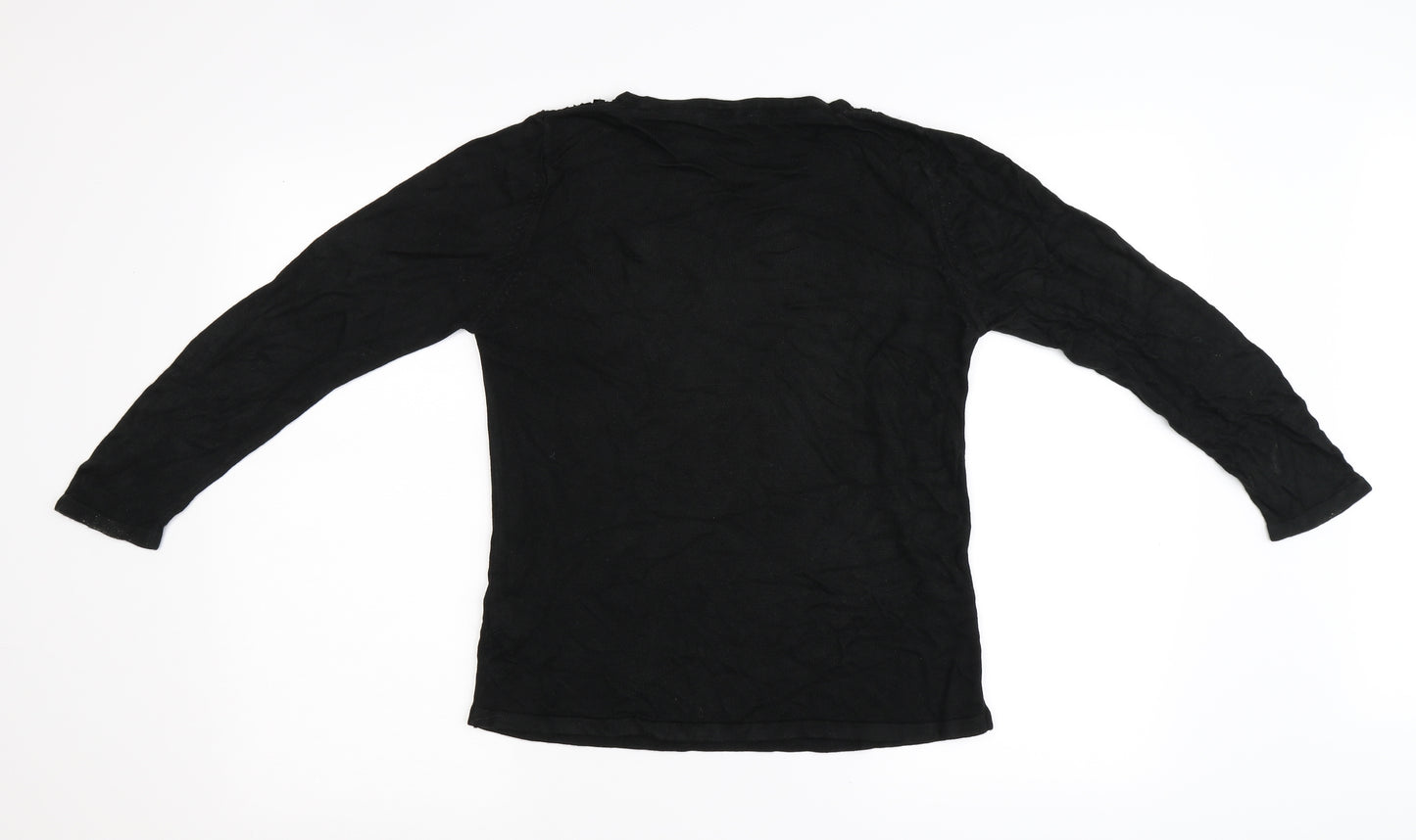M&S Womens Black  Knit Pullover Jumper Size 8  - Embellished