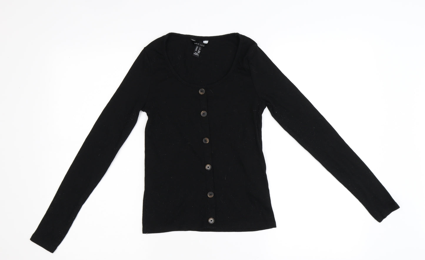 New Look Womens Black  Jersey Basic T-Shirt Size 6