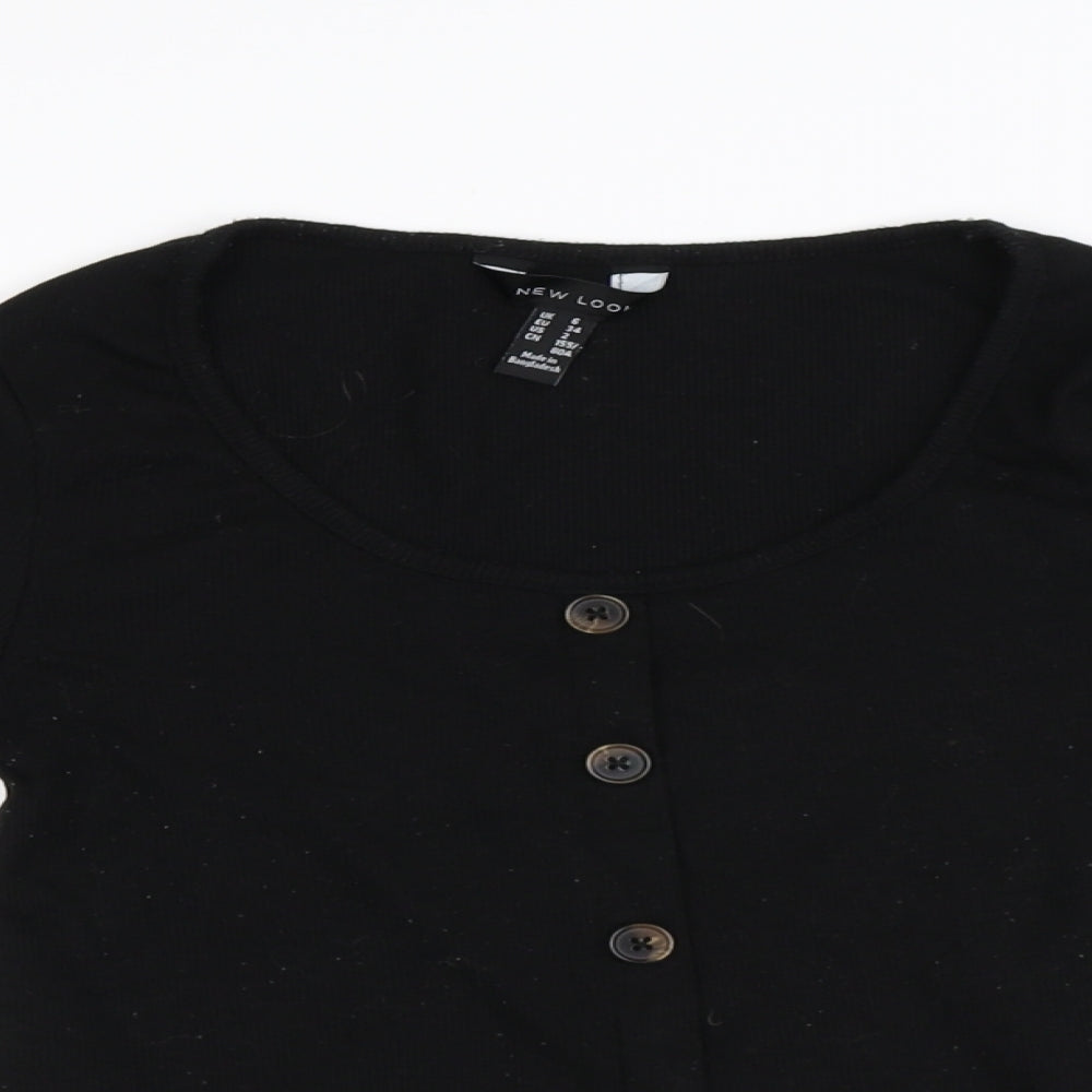 New Look Womens Black  Jersey Basic T-Shirt Size 6