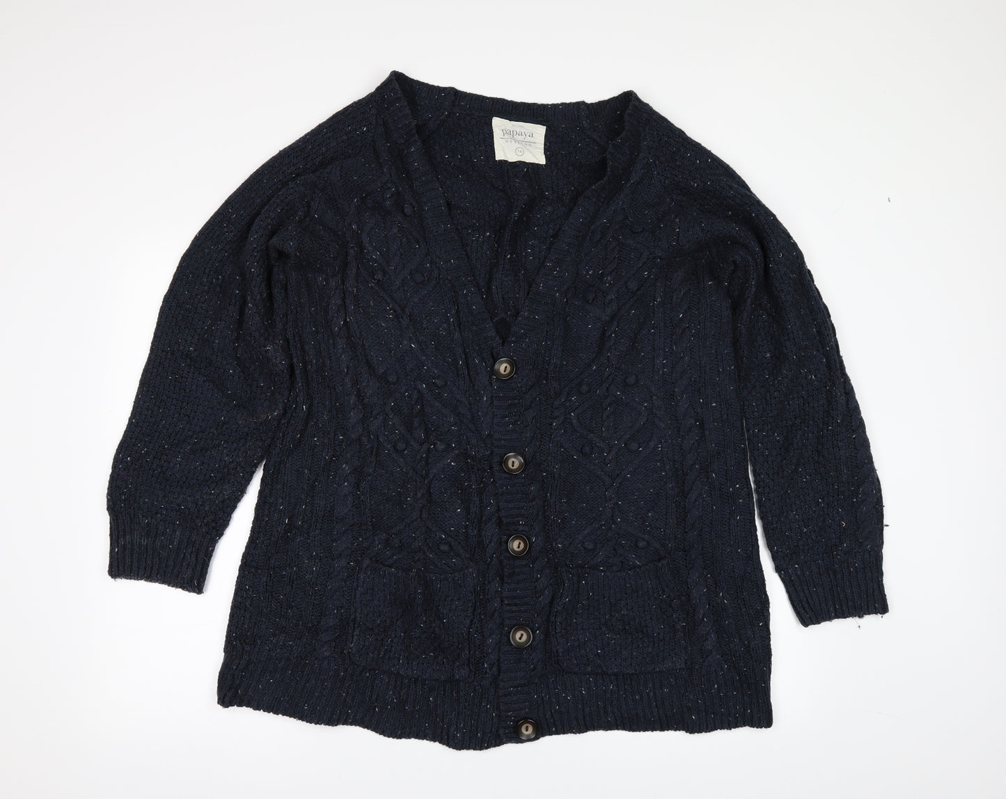 Papaya Womens Black   Cardigan Jumper Size 14