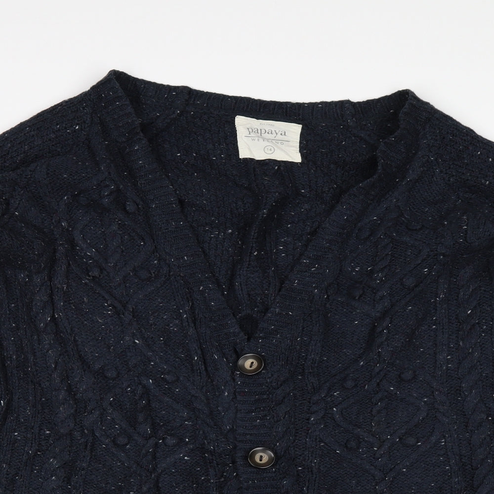 Papaya Womens Black   Cardigan Jumper Size 14