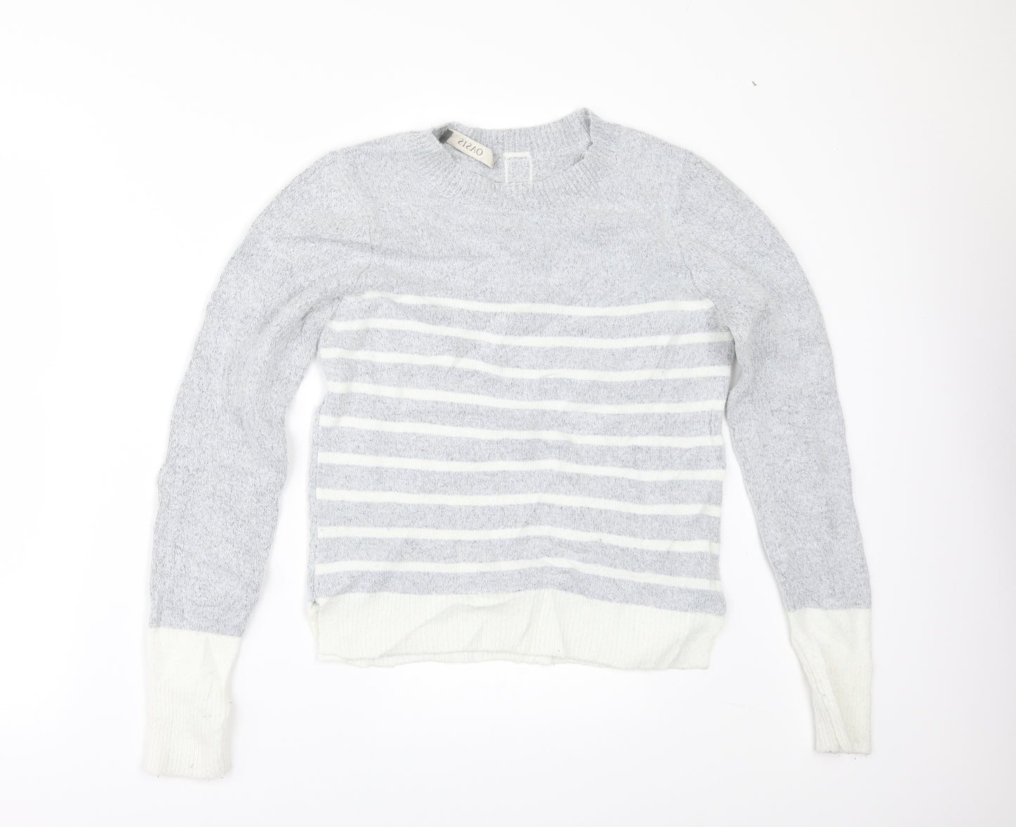 Oasis Womens Grey Striped  Pullover Jumper Size XS