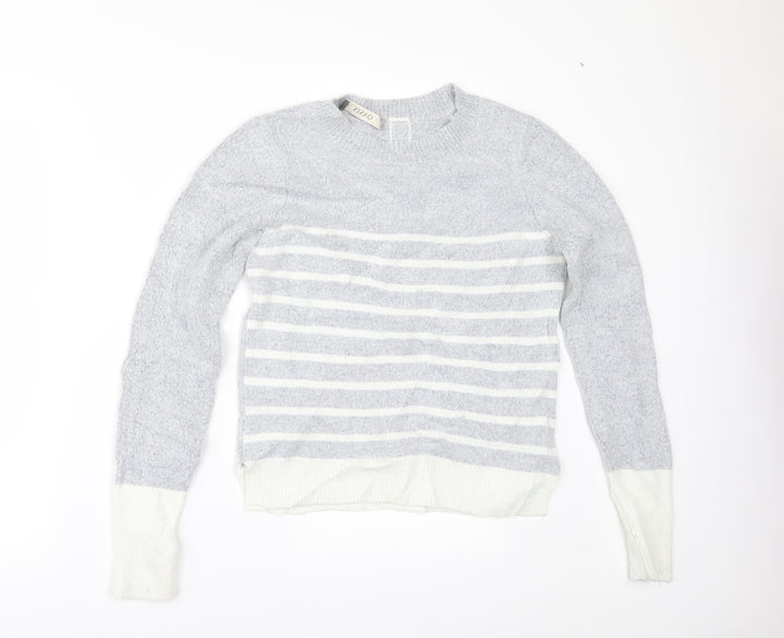 Oasis Womens Grey Striped  Pullover Jumper Size XS